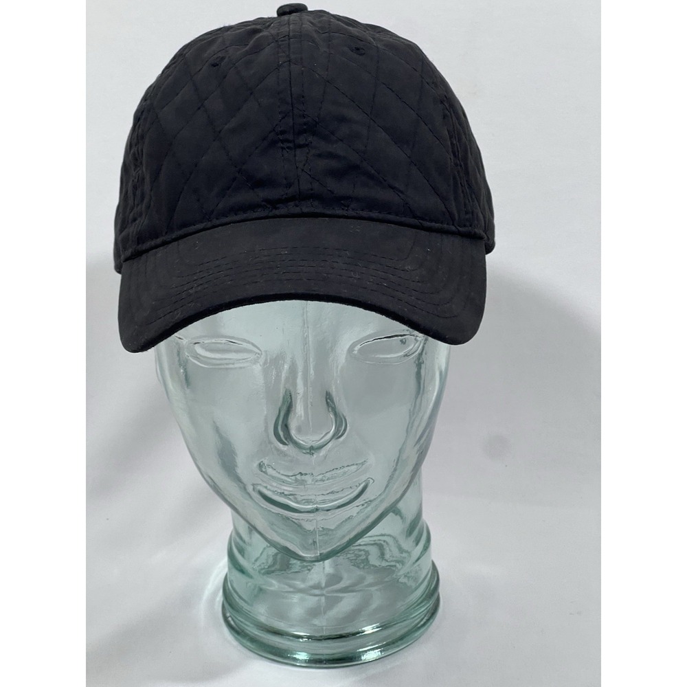 Scala Pronto Baseball Cap Womens OS Black Cotton Quilted Rhinestone Casual Vibe